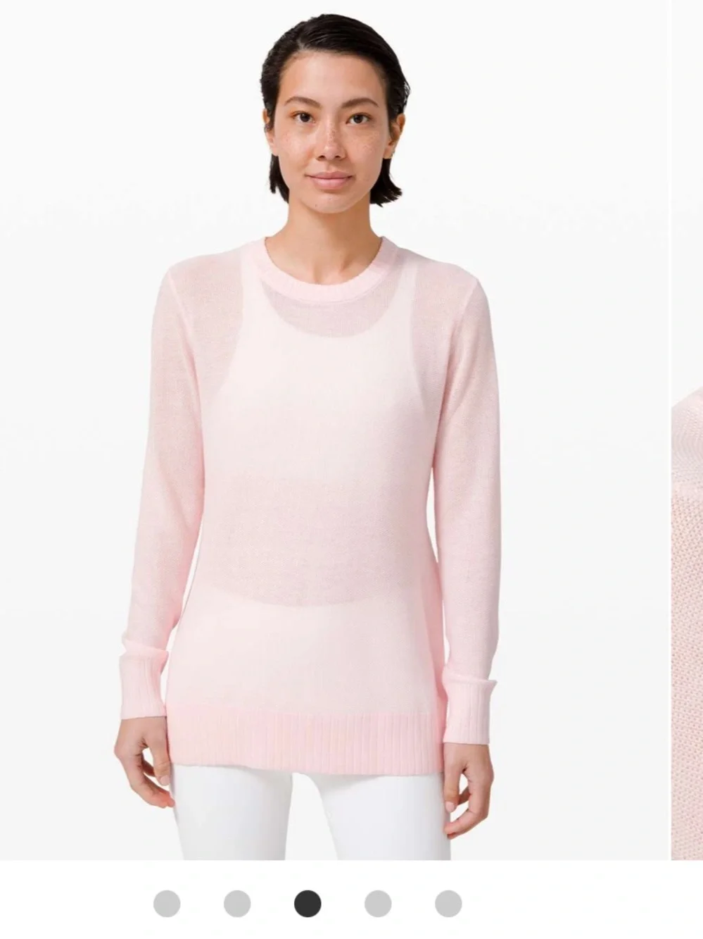 Lululemon Sincerely Yours Lightweight Pink Sweater Sz 10